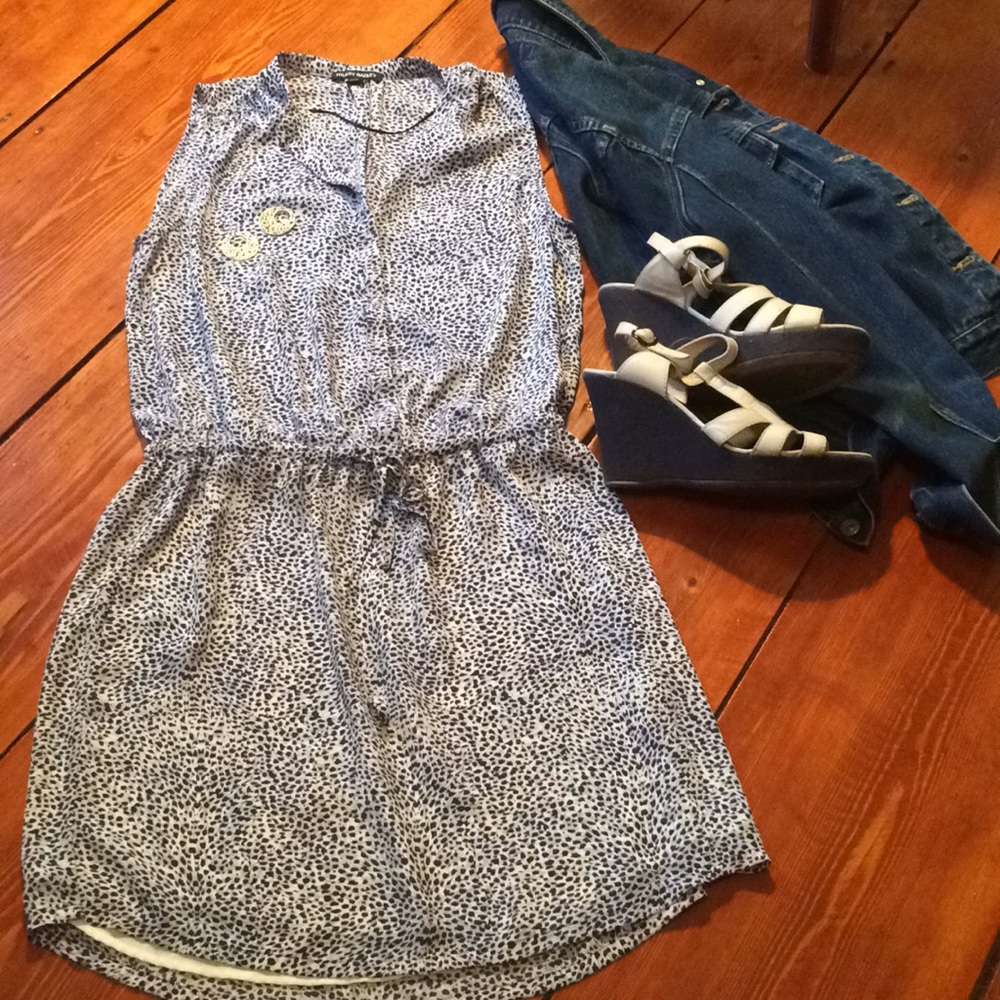 Hilary Radley 2 blue tie waist mini dress